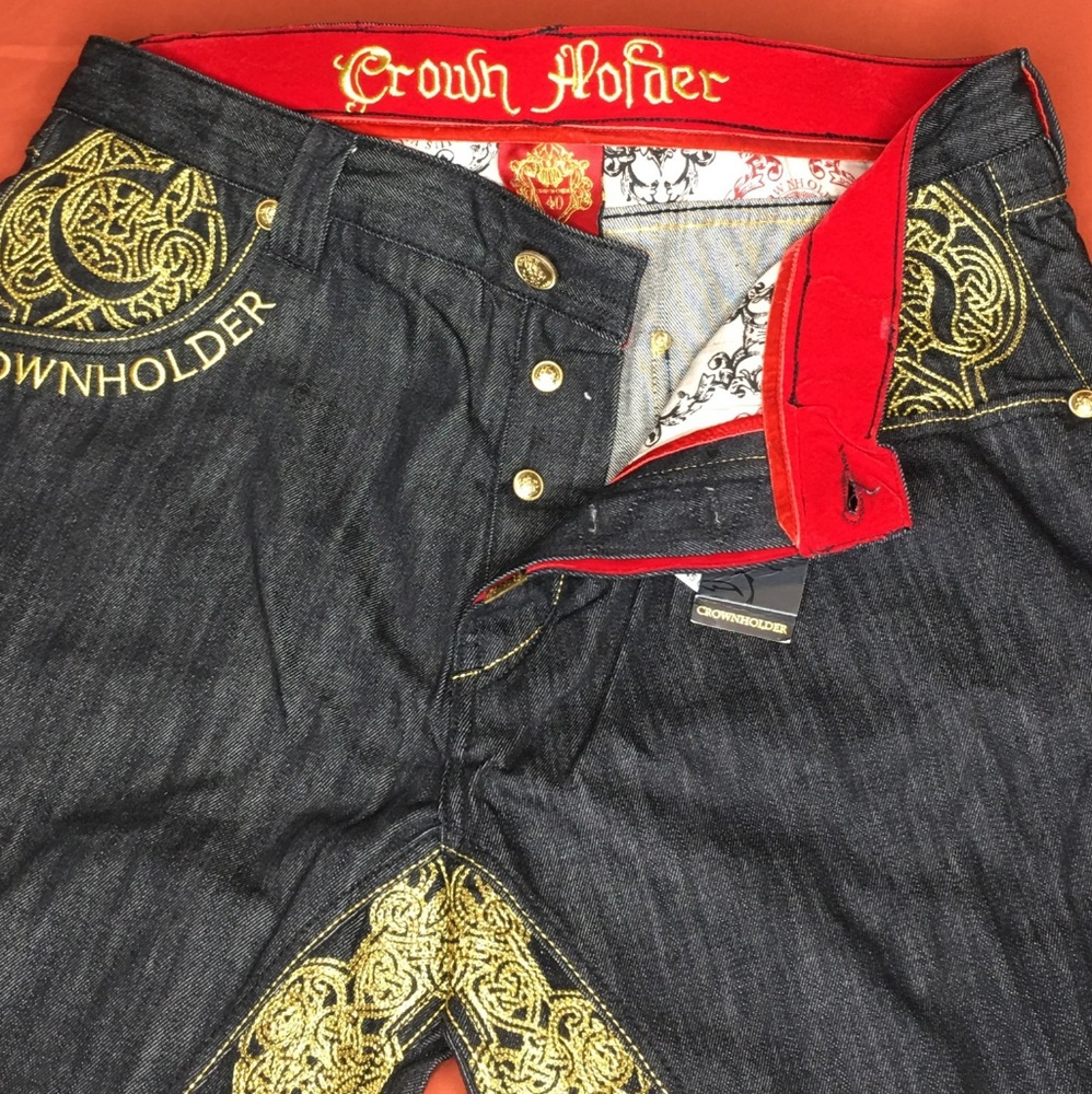 Crown Holder Men's Raw Black Jeans
